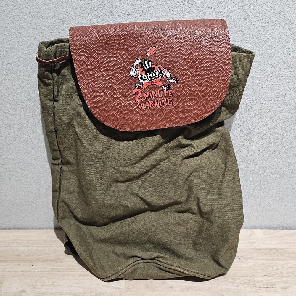 Vintage TV 1997 Comedy Central 2 Minute Warning Canvas Rucksack Backpack
